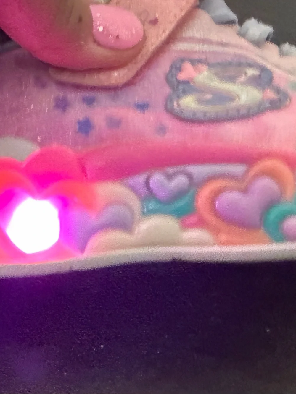Skechers Kids Pink and Purple Glitter Heart-Trim Light-Up Sneakers